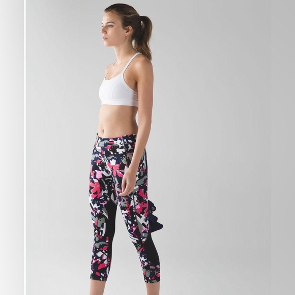 Lululemon Pace Rival Crop 22" Leggings Pop Cut Boom Juice Sculpt Lux Size 4 - Picture 1 of 6